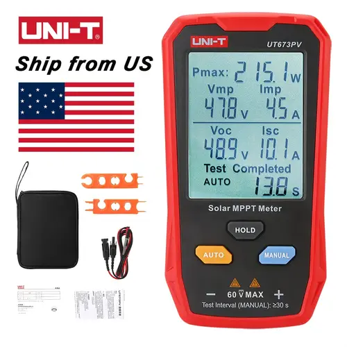 uni t ut673pv solar panel tester mppt meter photovoltaic solar power tester photovoltaic panels open circuit voltage short circuit current professional vmp lmp voc lsc photovoltaic solar panel multimeter