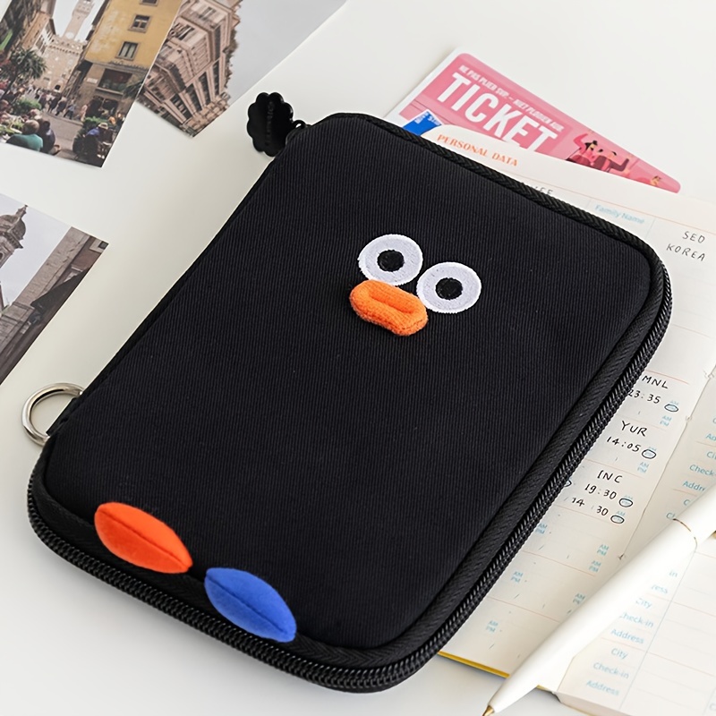 TEMU Cute Passport Bag, With Zipper Pocket, Multi-compartment Travel Wallet