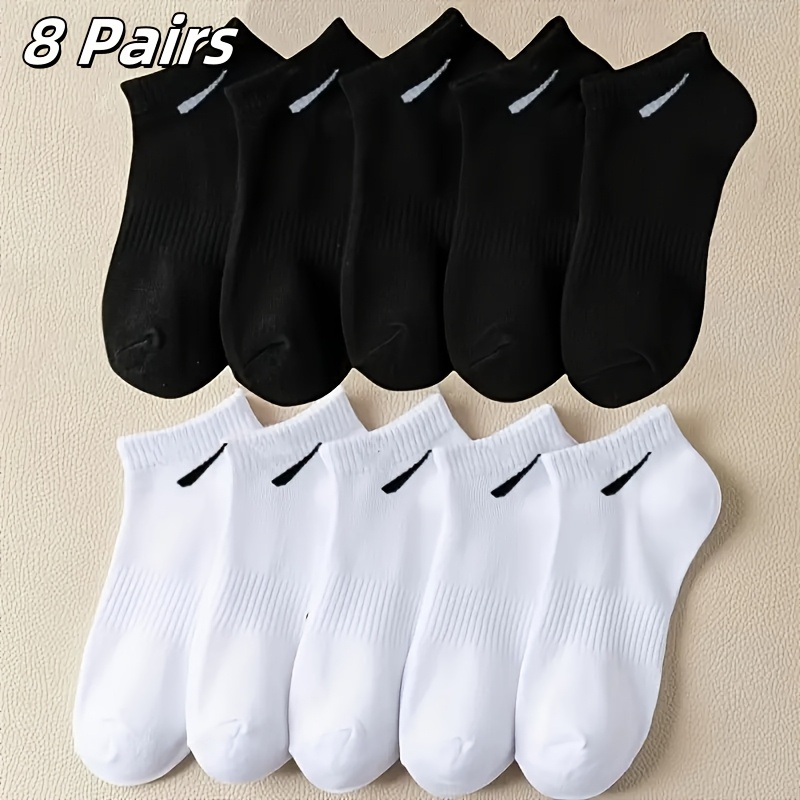 E-shop 8 Paar Damen Einfarbige Trendige Einzelne Bequeme Sportliche Vielseitige Weiche Kurze Socken