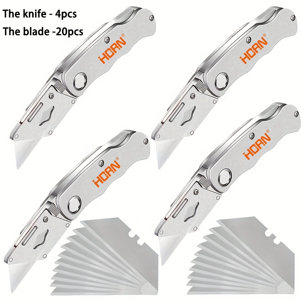 TEMU 4pcs Multifunction , Portable Pocket Knife, Electrician Utility Knife, With 20pcs , Paper Cutter Hand Tools, Utility Knife, Outdoor