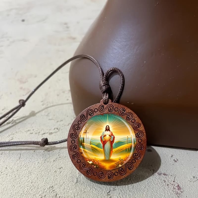 Holy Divine Love Light Wooden Necklace