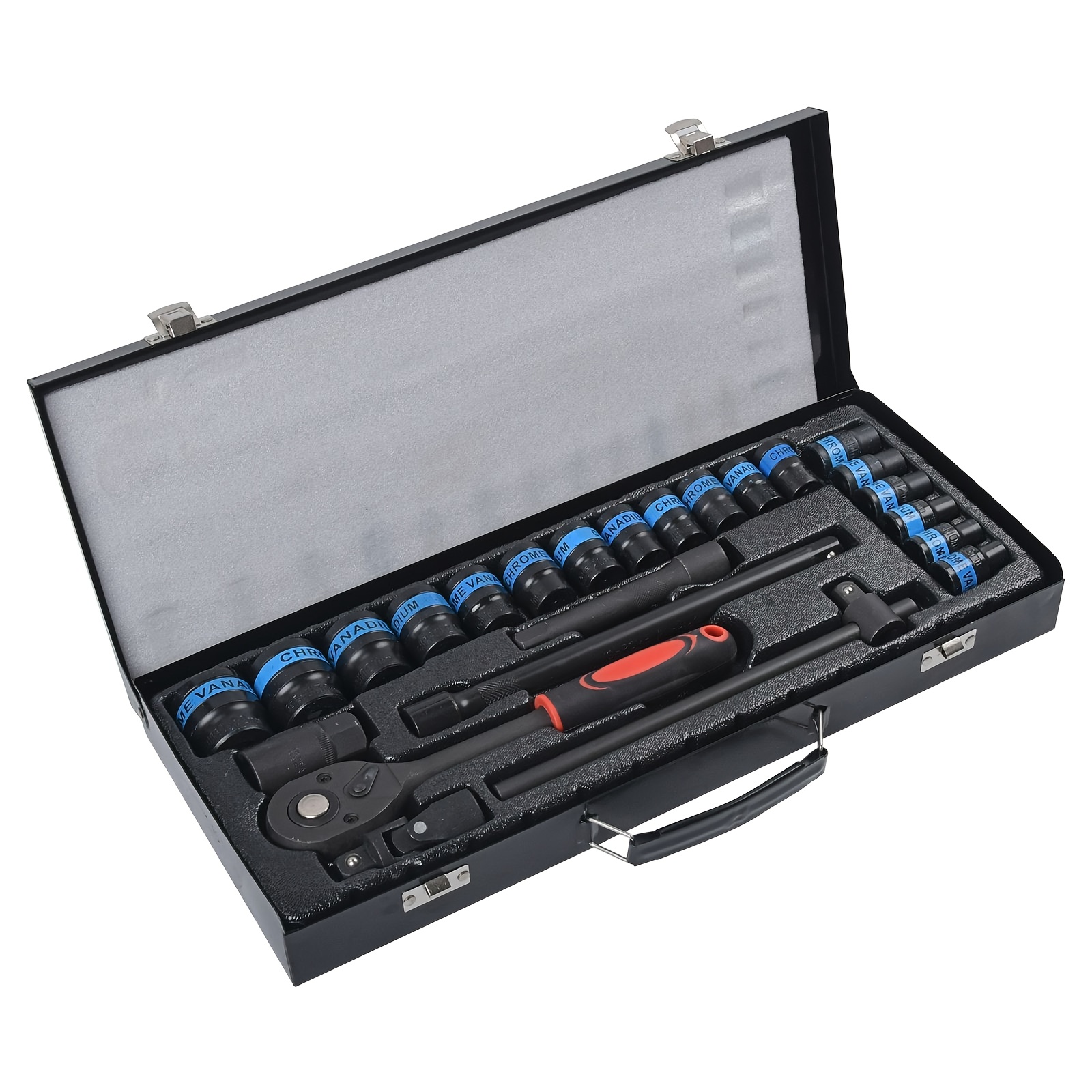24pcs Power Socket Set 8-32mm 1/2 Ratchet Box Nut Tool Set