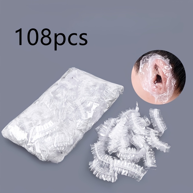 TEMU Bouchons d'oreilles transparents élastiques épais de luxe à usage unique, spécialement conçus pour la teinture des cheveux, et les soins