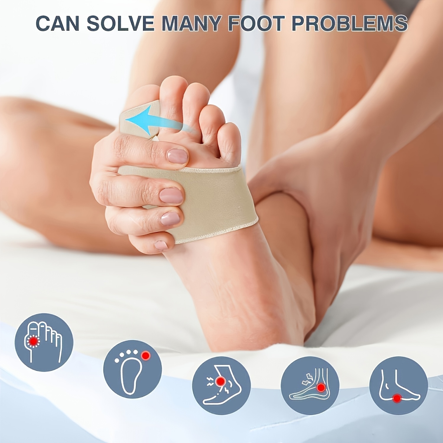 2 piezas de separador de dedos con   de gel,   elasticidad, separador de dedos   y transpirable para uso   y nocturno,   para hombres y mujeres, te mantiene     los días. 4