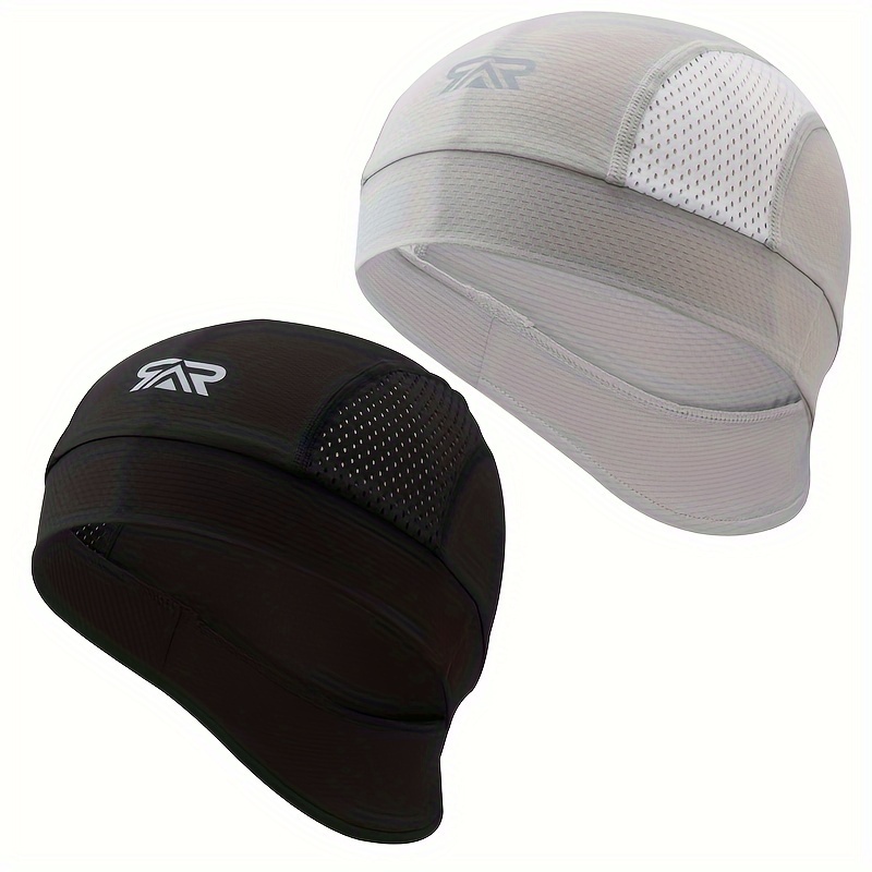 

2pcs, Summer Cooling Breathable Caps, Sweat-wicking Helmet Liners, Cycling Running Sports Hats Head Wraps