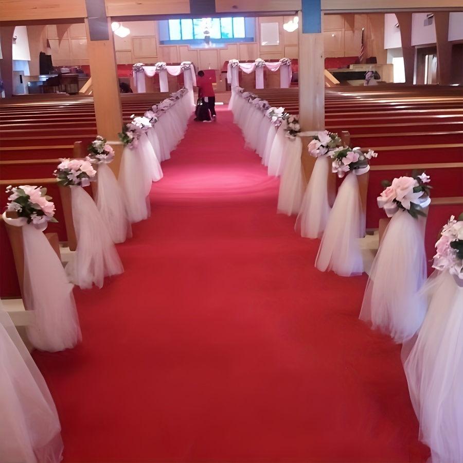 Image of 6pcs Of Church Senior Chair Tie Yarn, Suitable For Indoor Church And Wedding Party Site Chair Decoration, The Size Is L63.8*w38.6 Inches.