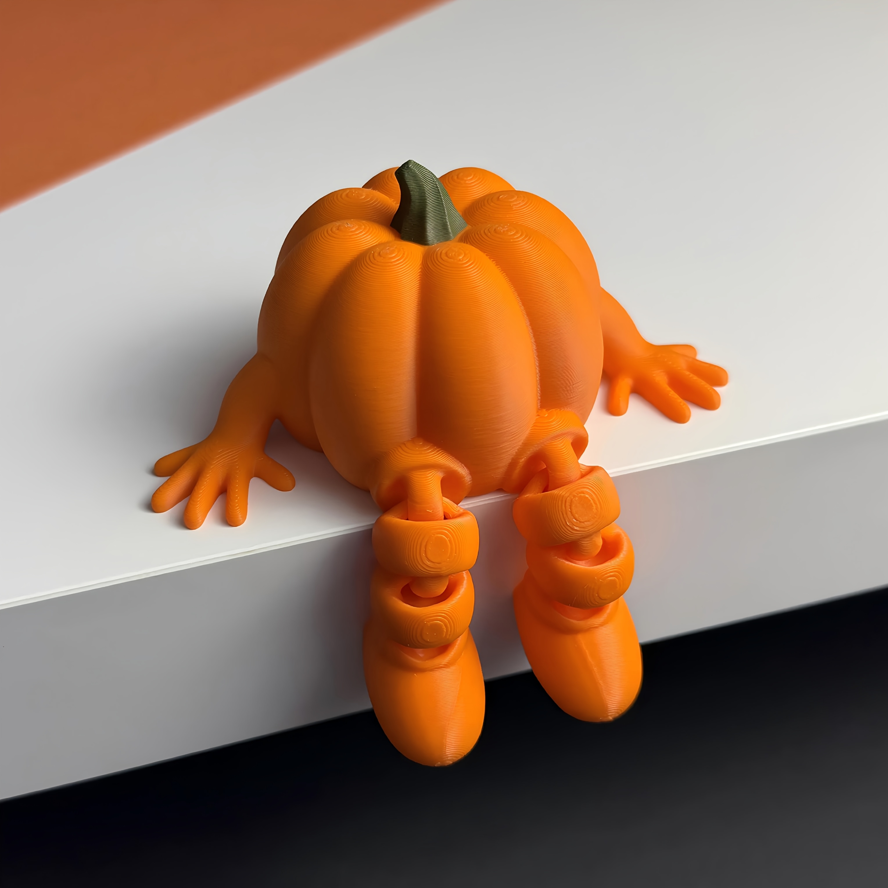 TEMU 3pcs/6pcs Dangle Leg Pumpkin Ornament, Cute Halloween Style, Collectible Figurine, Home Bookshelf Decoration, Creative Sculpture, Cozy Spaces,