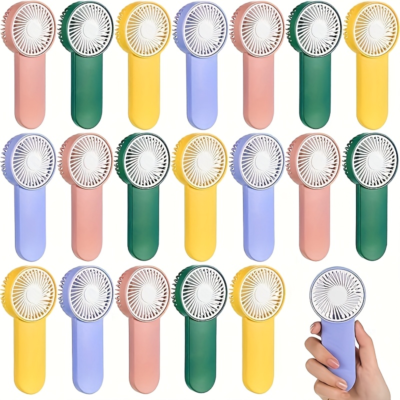 20pcs mini handheld   aa not included for travel camping indoor and outdoor use lightweight and cool for men and women compact fans durable plastic material portable design convenient button control
