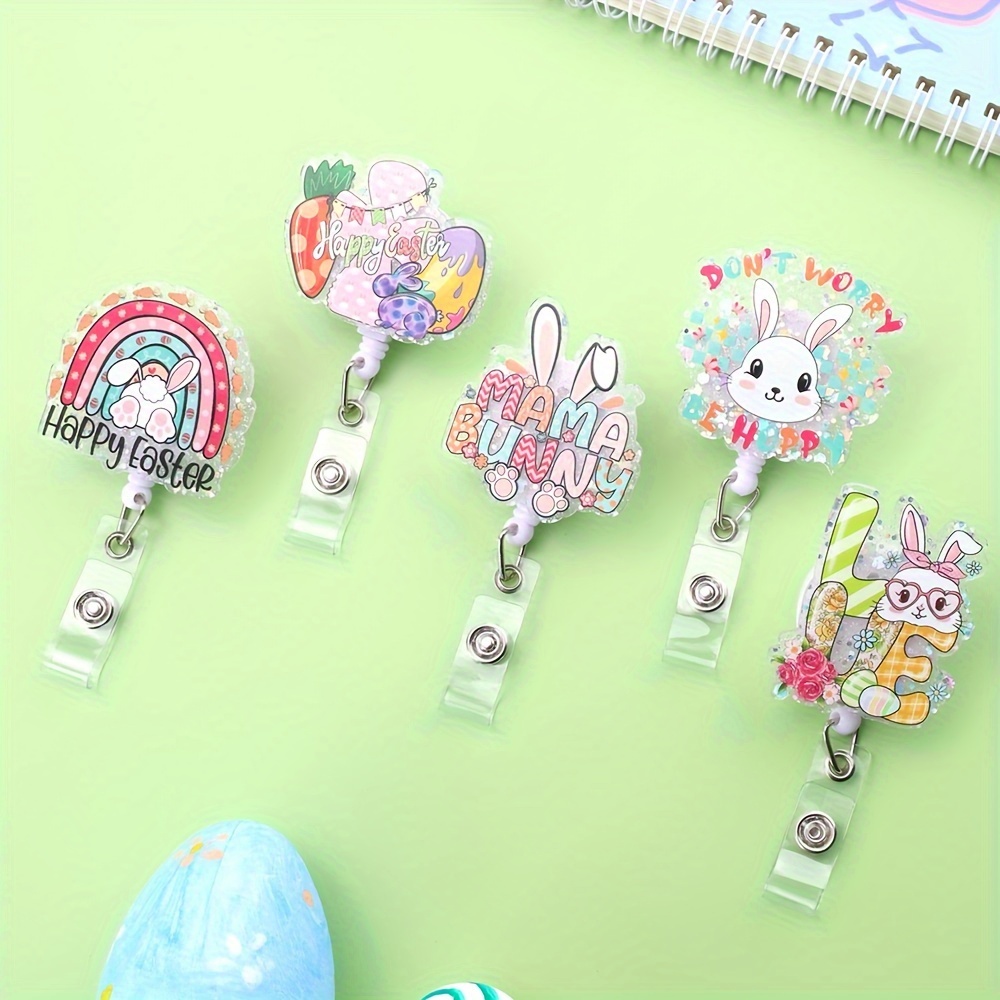 Don't Worry Rabbit Badge Reel Cute Badge Reels Retractable - Temu New  Zealand