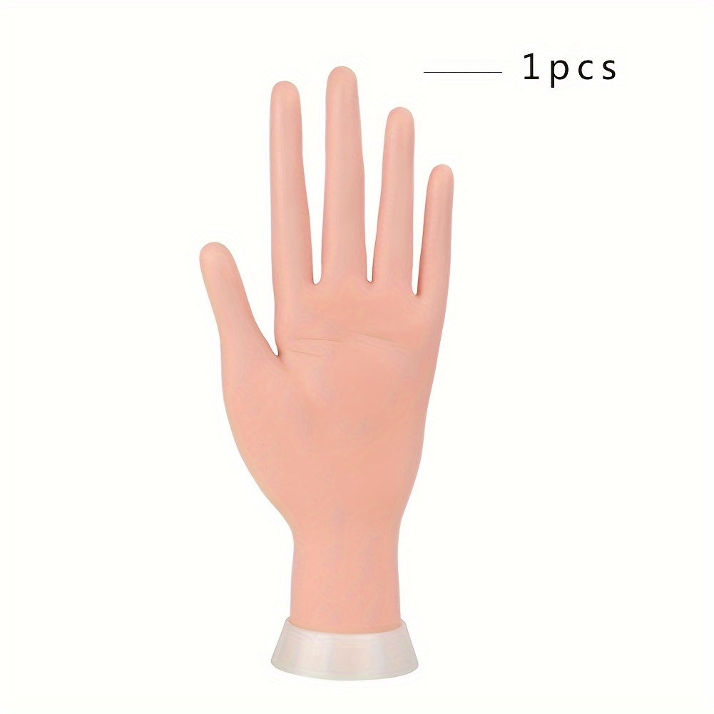 

1pc Flexible Mannequin Hand For Nail Training And Manicure Practice - Soft And Durable Practice Tool Flexible Movable Soft Plastic Hand For Fake Nail Art Starter Training