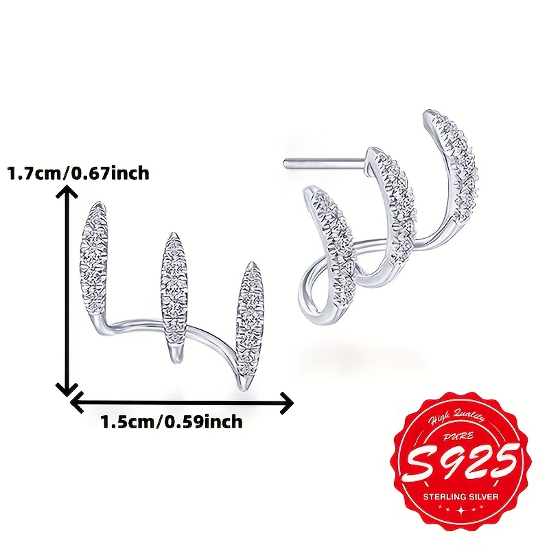 925 Sterling Silver CZ Bohemian Style Earrings