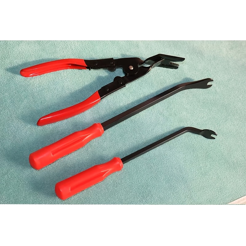 Temu 3Pcs /2Pcs/1Pc Car Clip Remover Tool, Clip Pliers Set Fastener Removal Tool, Auto Trim Removal Tool Kit Pry Tool Set Car Door Panel Dashboard-image