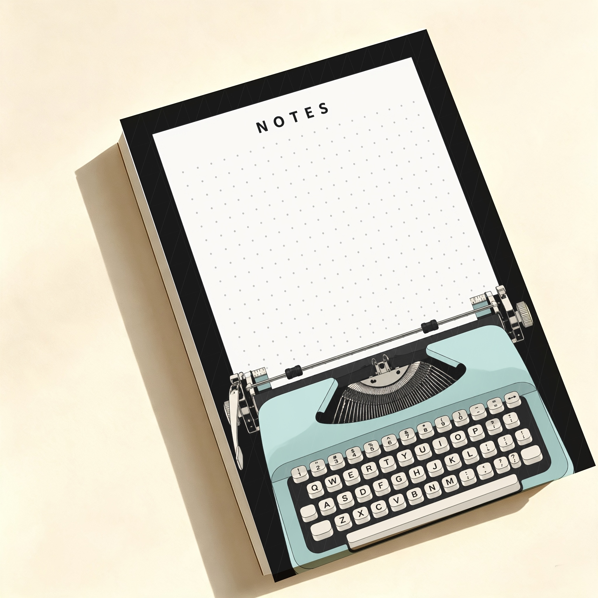 TEMU Non-sticky Retro Typewriter Dot Grid Memo Pad (50 Sheets), Aesthetic Notepad, Non-adhesive Tear-off Scratch Pad For School, Office And Writer