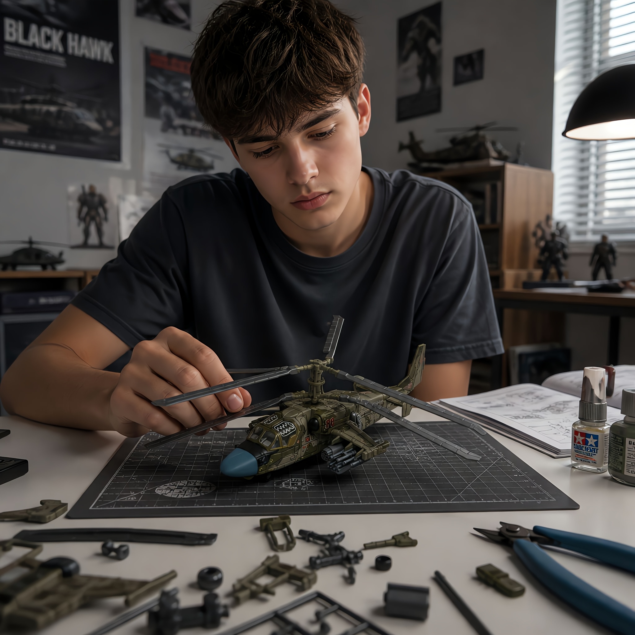 Realistic Helicopter Building Model Kit