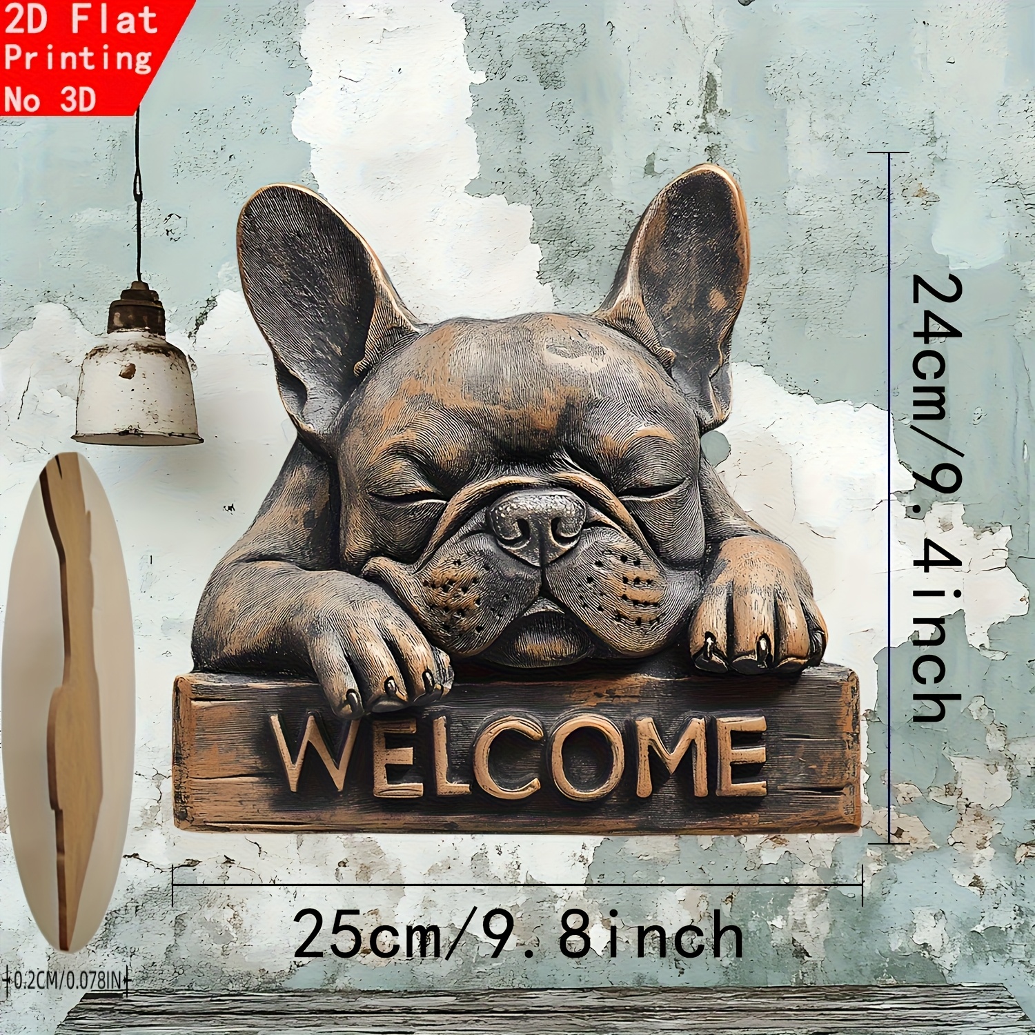 E-shop 2D Flaches Hofschild Französische Bulldogge
