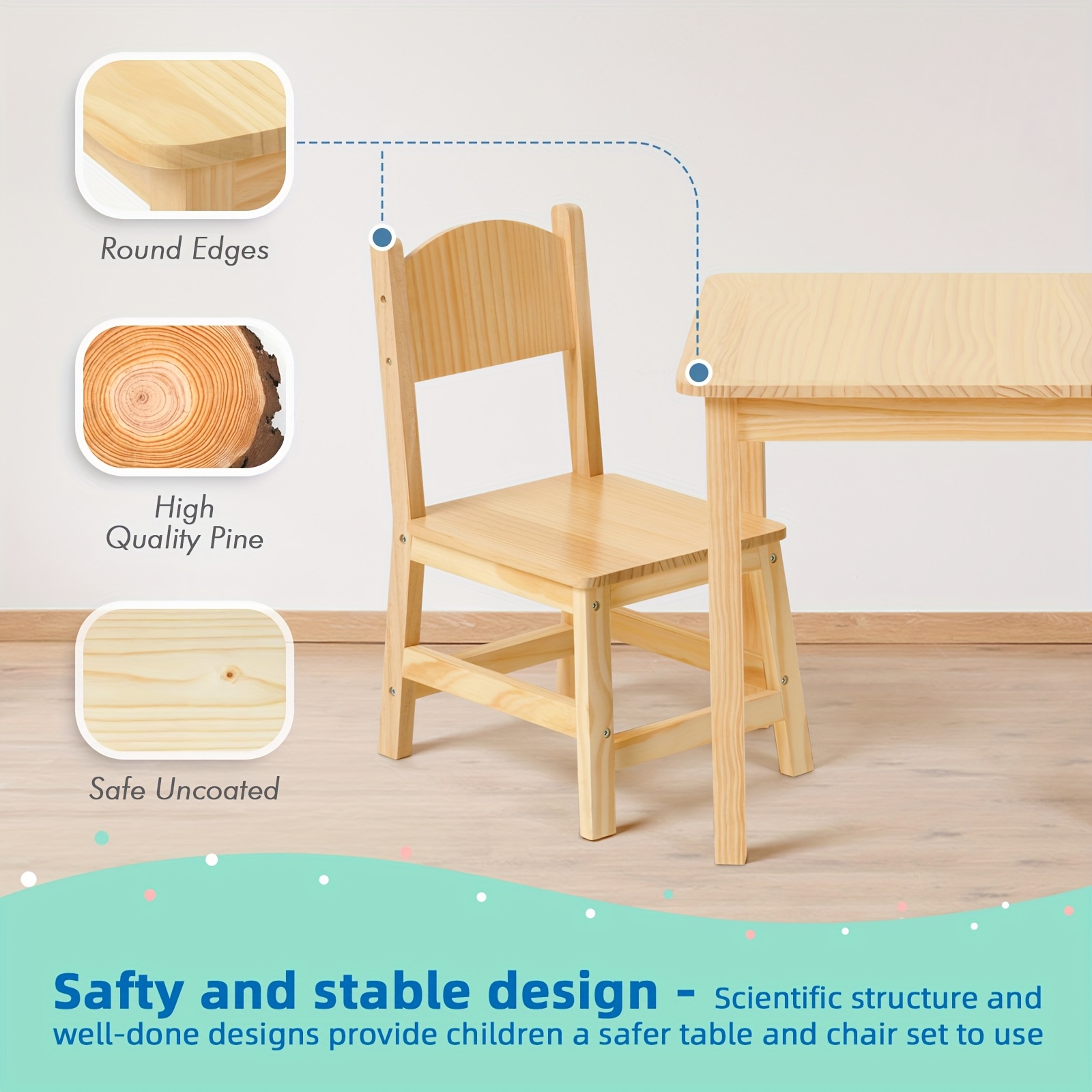 doug wooden child's table chairs wooden