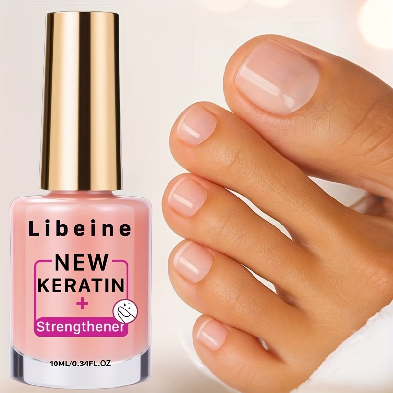 Image of Libeine Keratin Nail Strengthener Gel - Instant Nail &, Quick-dry Formula, Natural Pink/nude Color, 10ml/0.34oz, 2-week Nail For, , Splitting Nails, Sensitive Cuticles & Fingernails/toenails Care