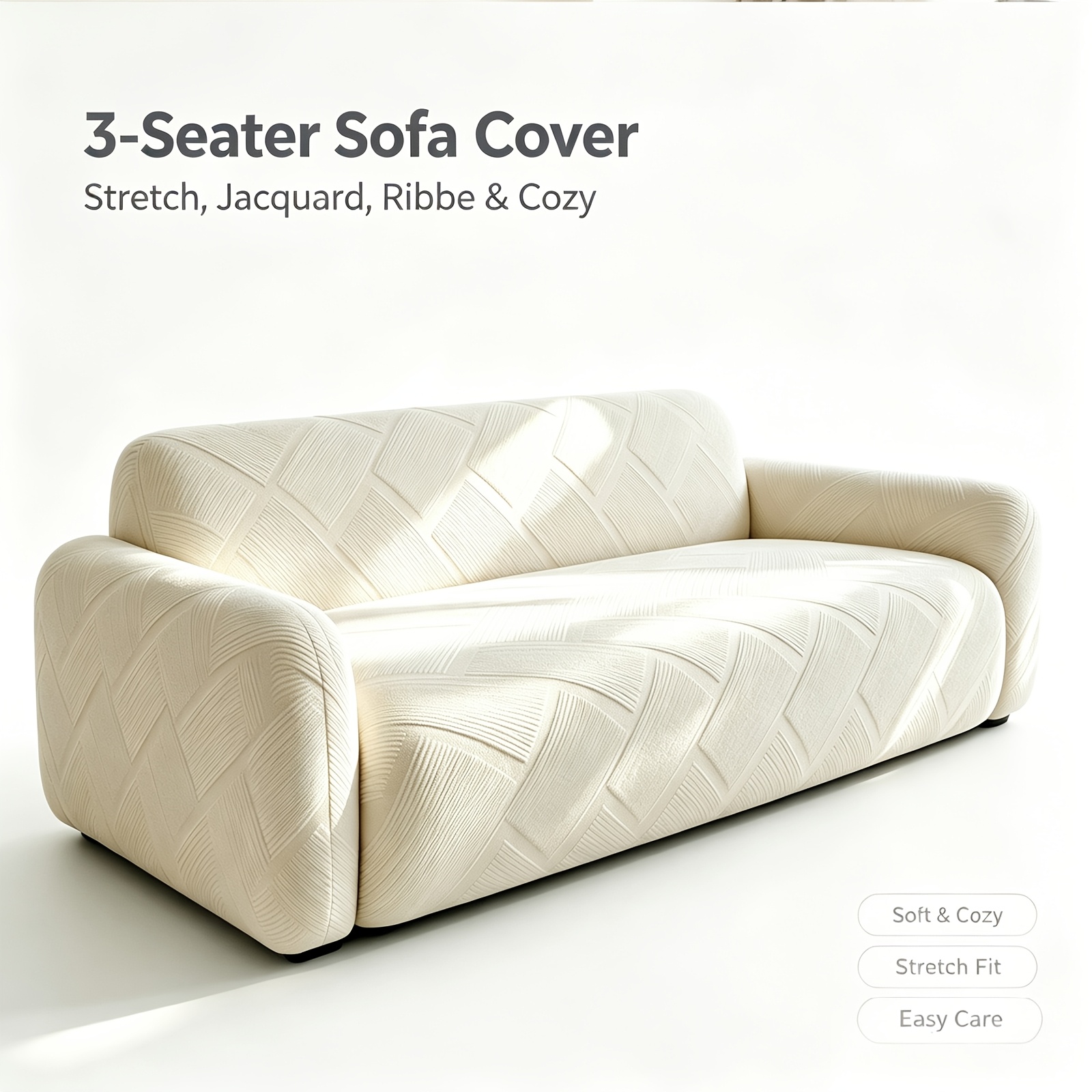 TEMU Jacquard Sofa Cover, 360° Full Coverage Non-slip Couch Cover, Pet Friendly Anti-scratch Sofa Slipcover, Machine Washable Furniture Protector