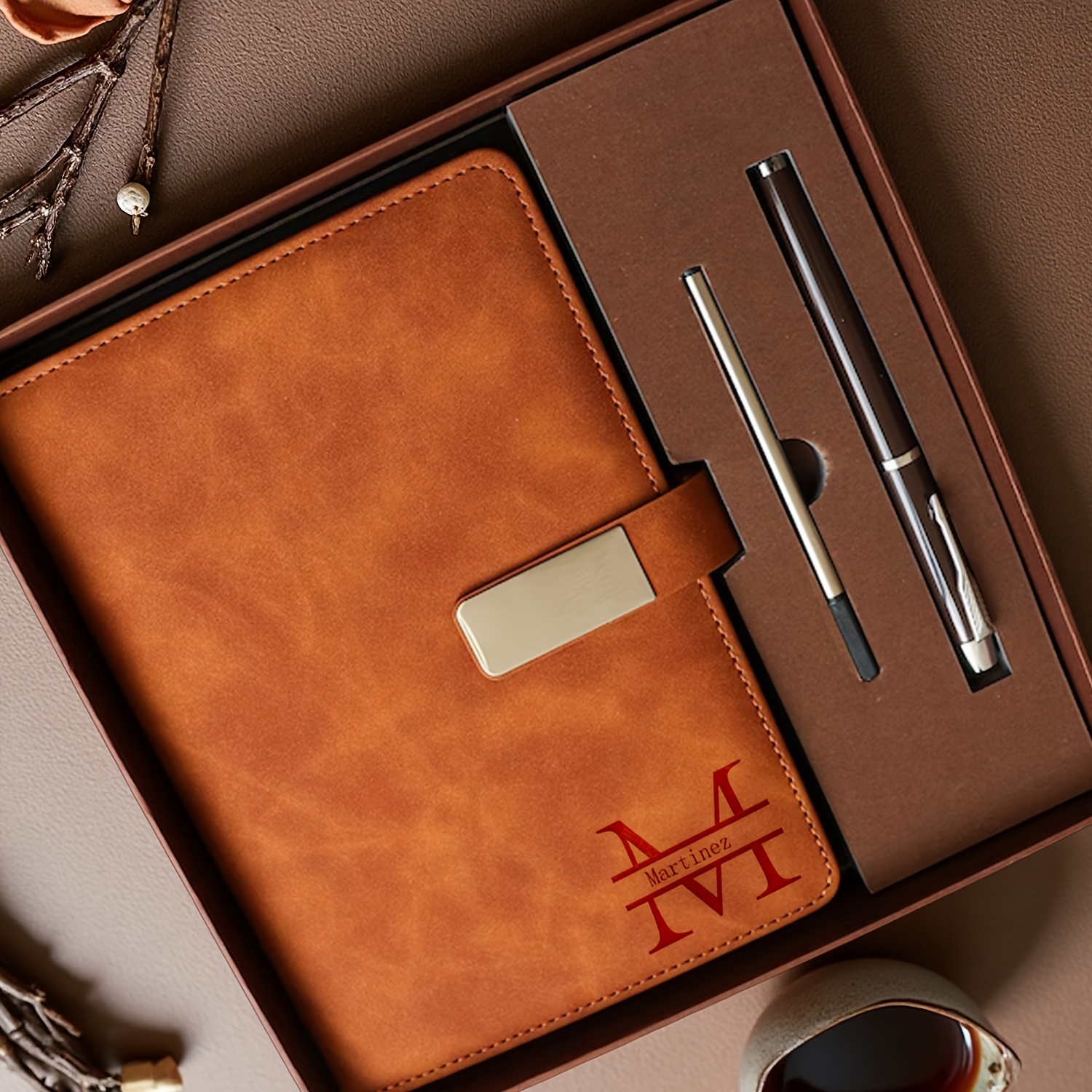 TEMU 1pc Personalized Notebook Gift Box, For Business Meetings, Journaling, Studying And , Office And School Supplies, Thanksgiving And Christmas