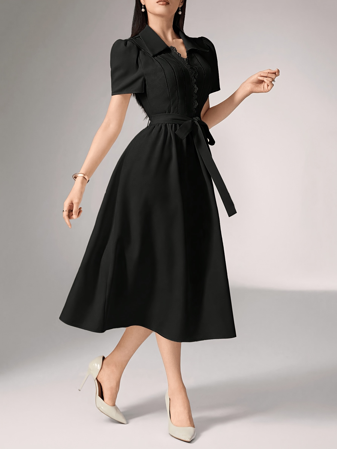 suit dress short sleeve Black Short Sleeve Tailored Mini Dress