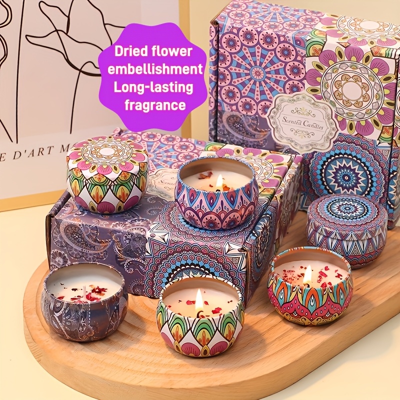 TEMU Scented Candles Gift Set, Velas Aromaticas 4 Pack Candles For Home Scented, Birthday Gifts For Women With Gift Box Aromatic Candles, Christmas,