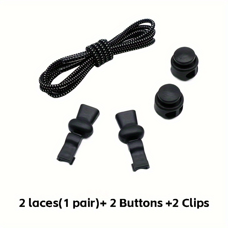 No Tie Shoelaces With Upgraded Lock - Elastic Round Laces For Sneakers, Polyester Stretch With Clasps, Durable Replacement Lazy Laces For Adults - 1 Pair