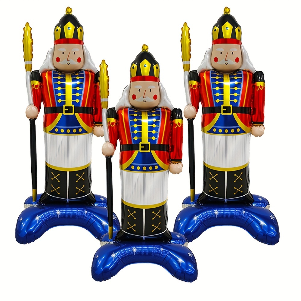 

Christmas Nutcracker Soldier Foil Balloons - 3pcs Set For Holiday Party Decorations, Christmas Theme Events & Supplies, Suitable For Ages 14+