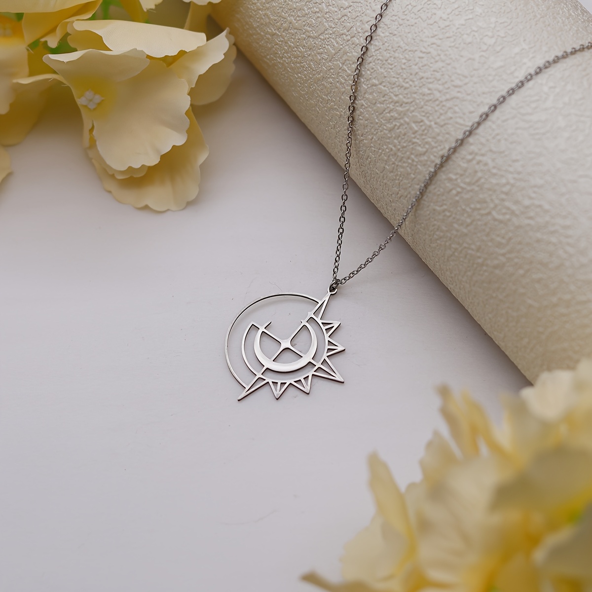 Gothic Moon Charms Accessories Craft Tassels Necklace For Jewelry Making Stainless Steel Pendant