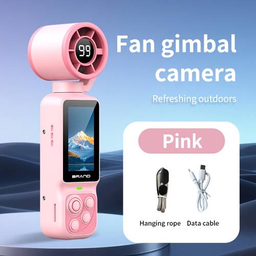 1080 hd portable camera hd video recording camera portable 2000mah long rechargeable vlogging camera handheld stabilizer camera 180 viewing angle high definition digital sports camera and fan in one