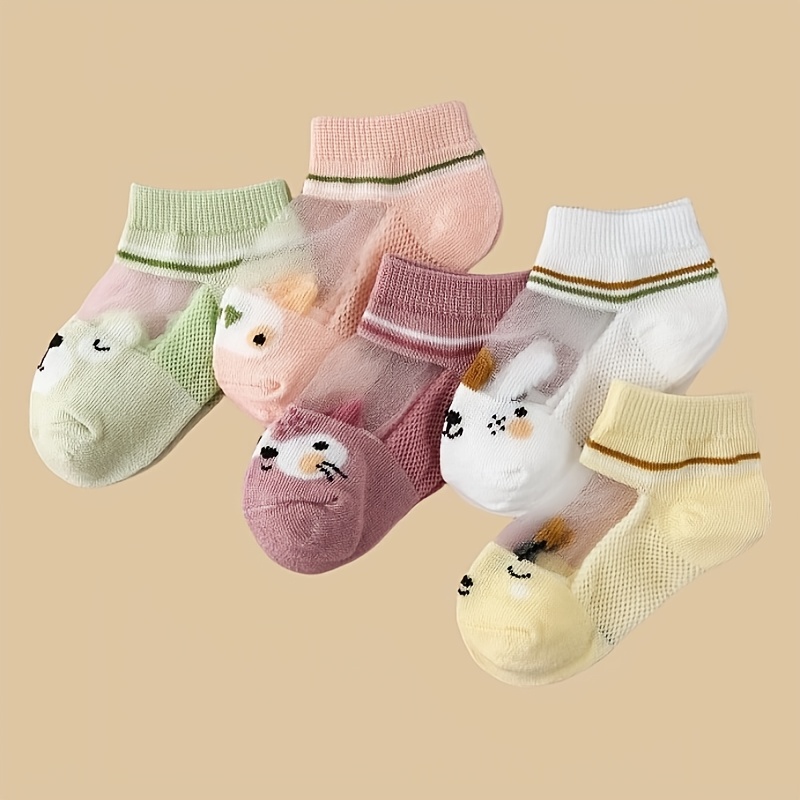 E-shop 5 Paar atmungsaktive und bequeme Mesh-Socken für Frühling und Sommer, stylische und vielseitige Kristall-Shorts Socken