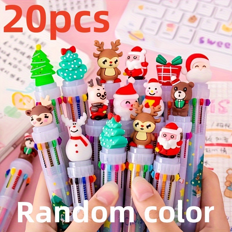 

20-pack Christmas Cartoon Ballpoint Pens - Plastic Twistable Medium Point Pens With Superhero And Themes, Ideal For Gifts And Party Favors, Suitable For 14+