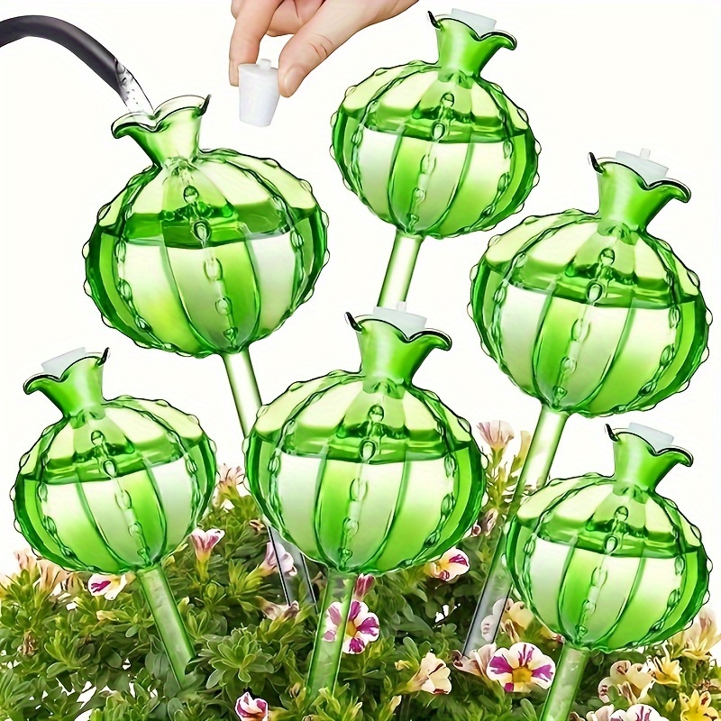 

2/4/6 Pack Ballon de remplissage d'eau pour plante, Insert de pot de fleur auto-irrigant pour cactus, Dispositif d'arrosage en verre pour accessoires d'arrosage de plantes intérieur et extérieur