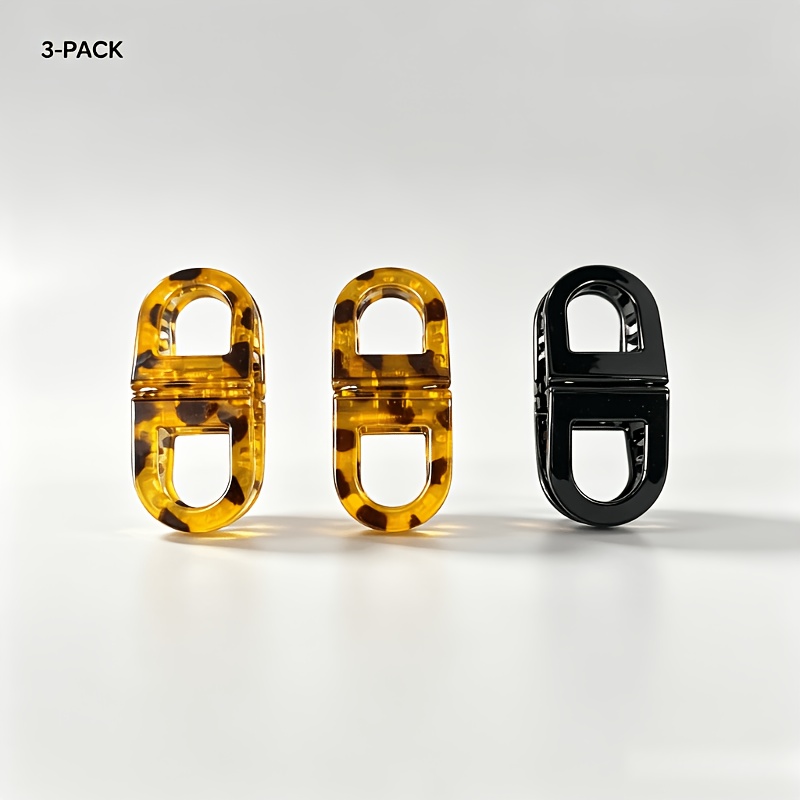 TEMU 3pcs Leopard Print Paperclip Hair Claws, Retro Unique Hair Clips With Vibe, Half-up Hairstyles, Taming Flyaways& Daily Outfits, Firm& Non-slip,