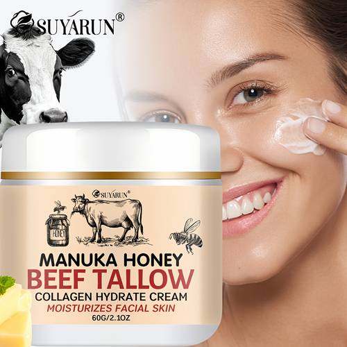 suyarun honey cream with ceramides plant based squalane triple moisturizing complex skin 72h hydration friendly unisex formula holiday gifting with plant squalane