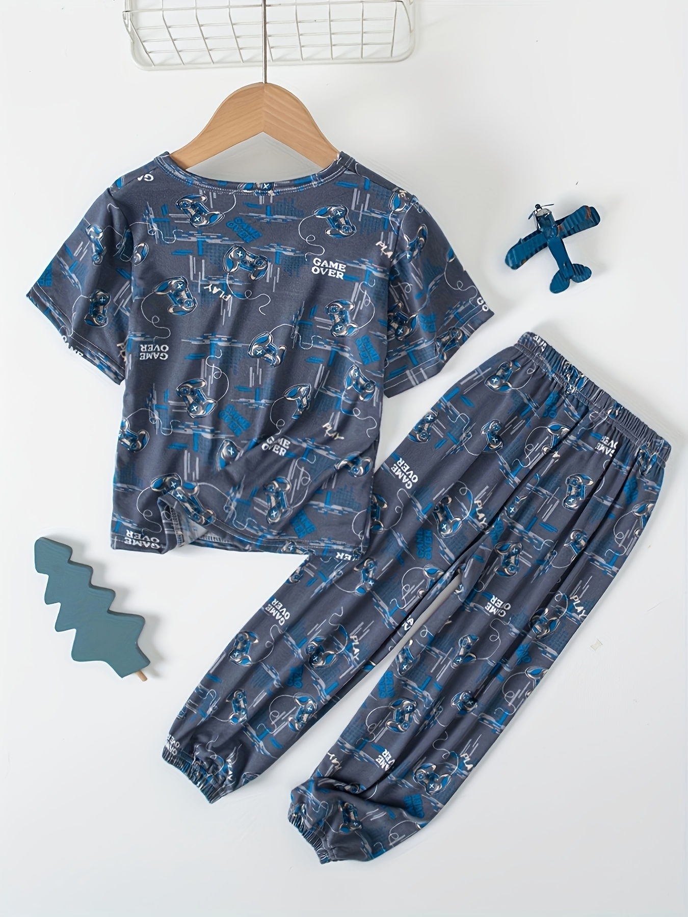 boys' short sleeve pajama set spring/summer medium large Temu