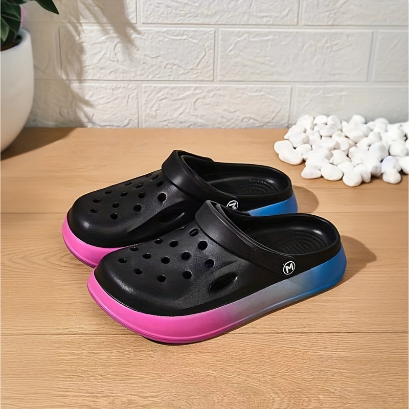 womens colorful platform clogs stylish hollow closed toe Temu