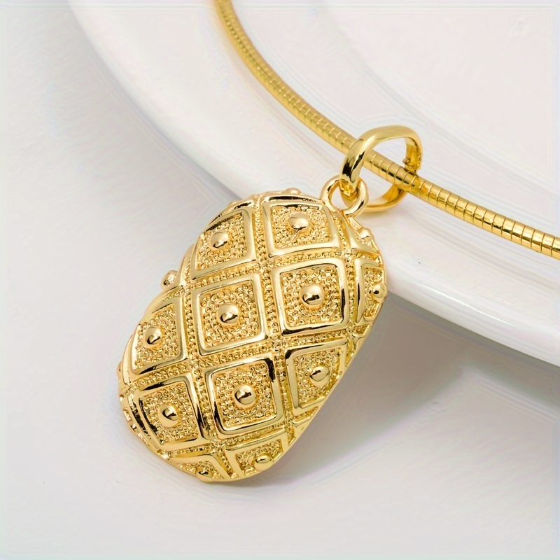 Men's Square Knot Pendant Necklace & Earrings Set