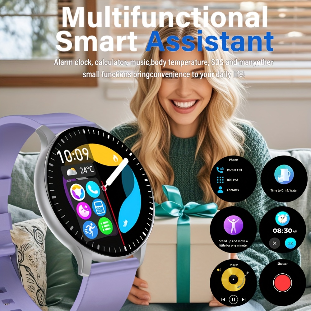 Smart Watch Gift for Women, Pedometer, Distance, Calories, 100+ Sports Modes, Multi-Functional Smartwatch, Weather, Stopwatch, Timer, Alarm, Flashlight, Mini Games, Remote Photography, Find Phone, Voice Assistant, Ultra Smart Watch, Digital Watches for Men, Rugged Smart Watch for Men, Ultra Thin Smart Watch, Small Smart Watch, Fitness Tracker, Health Monitoring, Compact Design, Sleek Smartwatch, Durable Build, Lightweight Wearable, Multifunctional Watch, Smart Pedometer,
