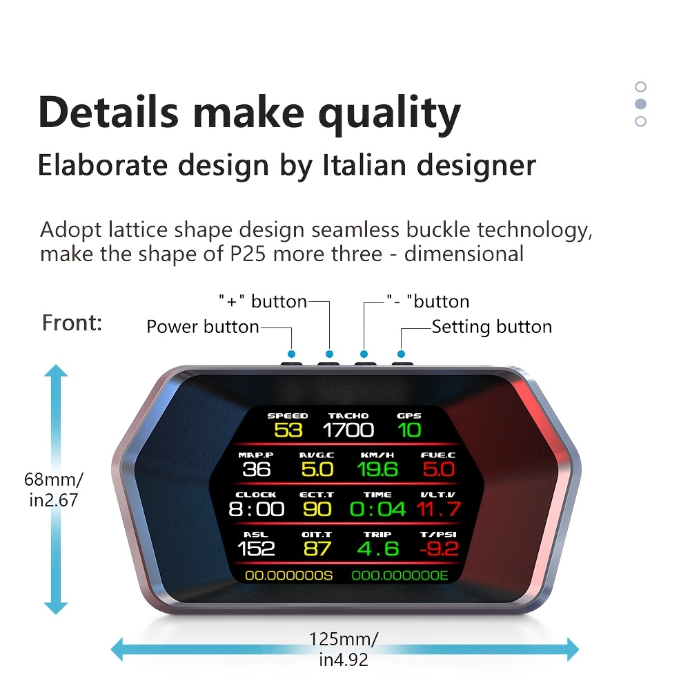 car   obd tester   hud gps computer speedometer windshield projector car dashboard speed displays system modification car accessories Product details 2