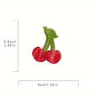 1pc delicate and cute cherry shaped womens hair clips red acetate hair accessories elegant shark style semi high bun clips suitable for valentines day new years eve party accessories party favours