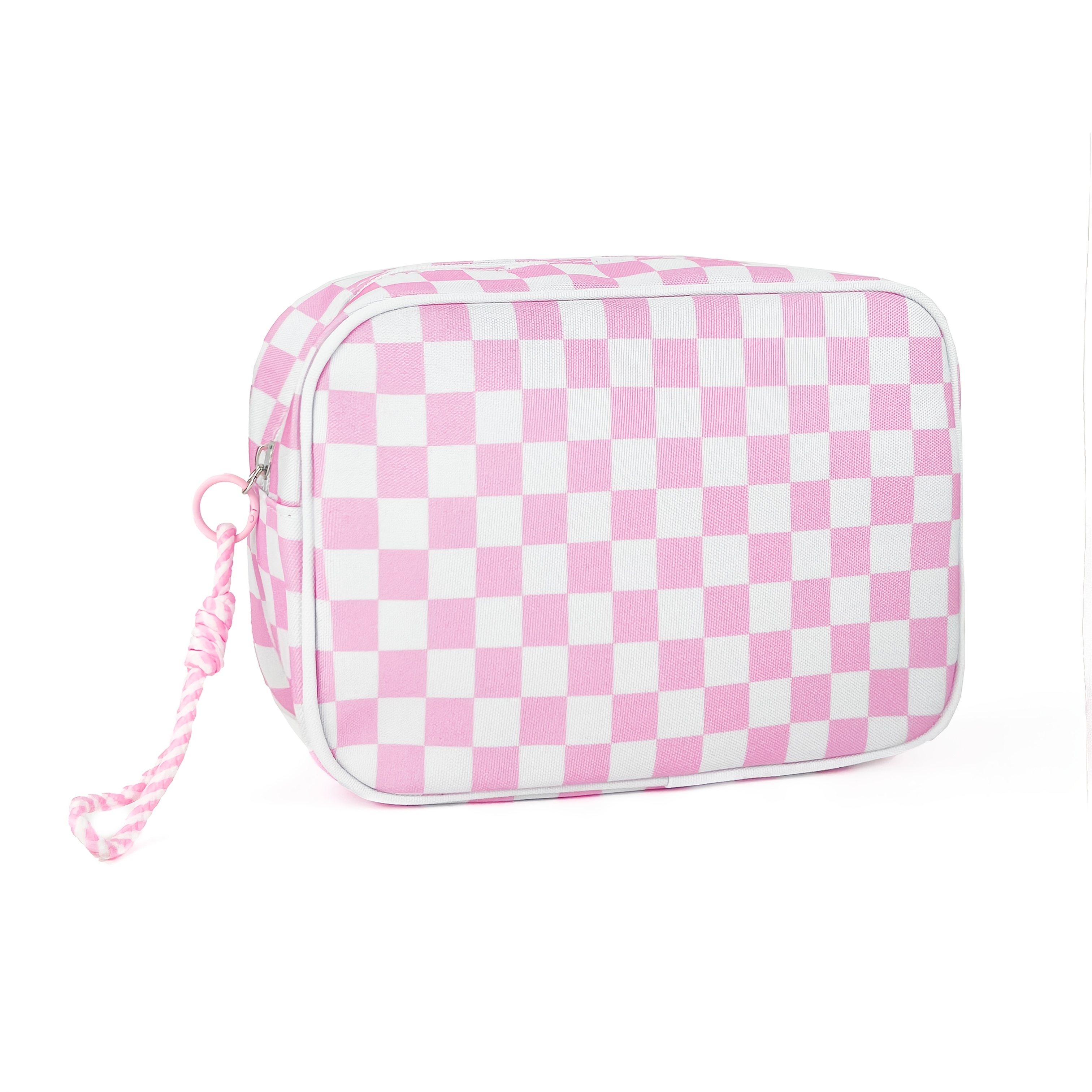 TEMU A Stylish Checkerboard Portable Storage Bag, Cosmetics, With Space For Travel. It Makes A Great Gift For Ones