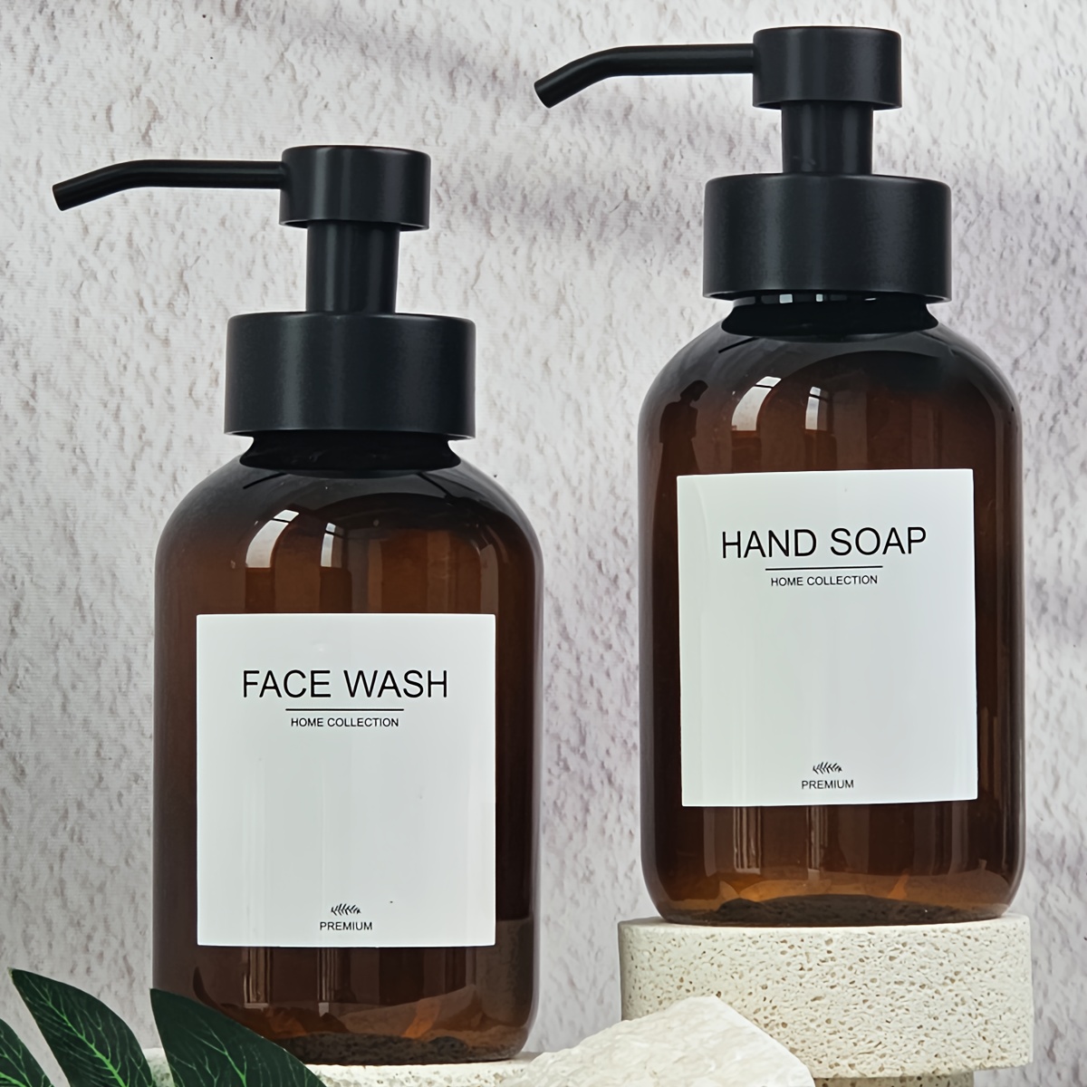 

2pcs Premium Plastic Foaming Hand Soap Dispensers - Fragrance-free, Ideal For Face Wash & Hand Soap, Mousse Foam Sub-bottling With Black Pump Tops For Bathroom Organization, Soap Dispenser Bathroom