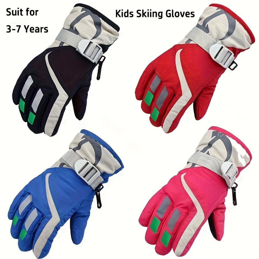 

' Winter Ski Gloves - Windproof & Waterproof, Fashionable Knit Design For Boys And Girls, Outdoor Hiking