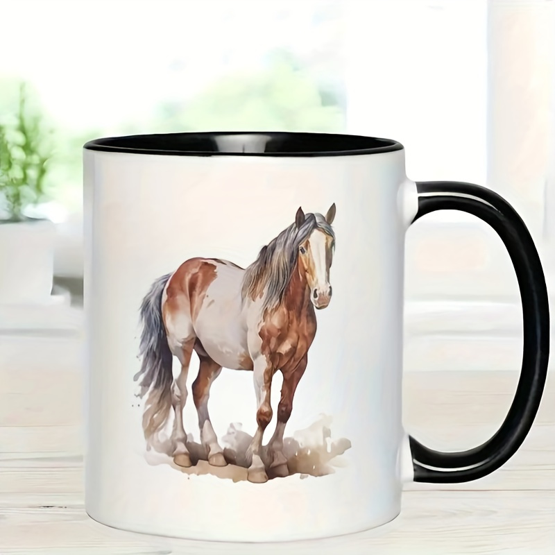 

11oz Horse-themed Ceramic Coffee Cup & Teacup - Dishwasher & Microwave Safe, Birthday, Holiday Gifts &