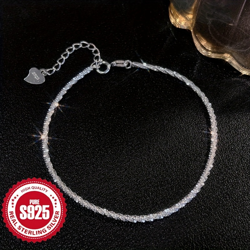 

925 Sterling Silver Bracelet Sparkling Design Suitable For Men And Women Match Daily Outfits Party Decor High Quality Gift For Fashion Trends Followers