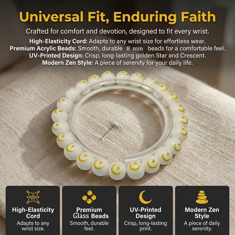 Unisex Star Blessing Zen Style Bead Bracelet, Tranquility Gift