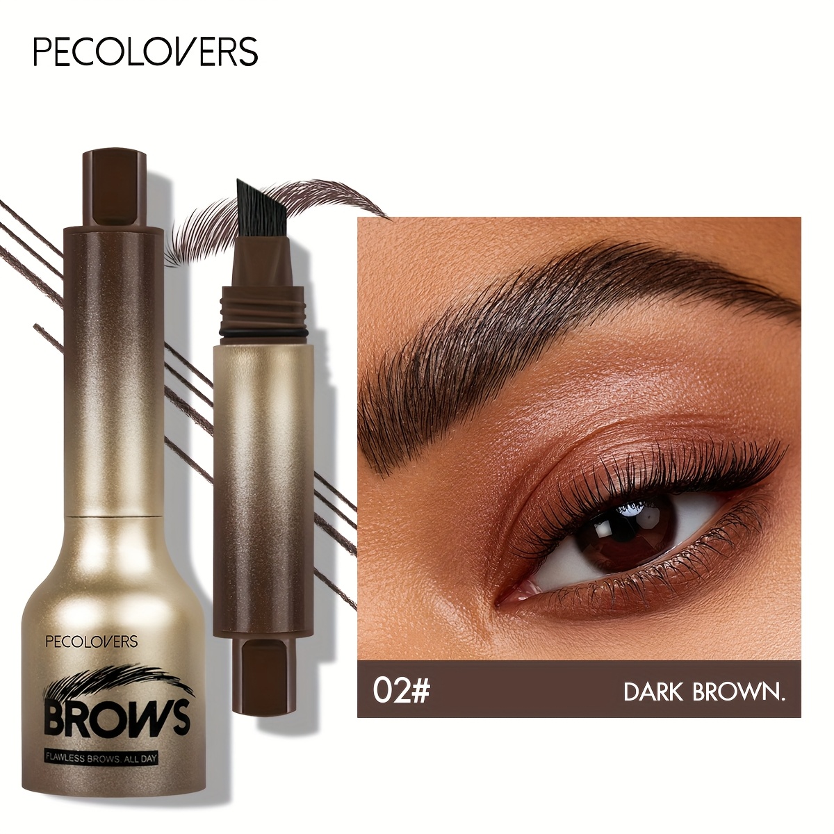 Image of Natural Look Waterproof & Sweatproof Long-lasting Pressing Eyebrow Cream - Natural Formula Suitable For Skin Types, Natural Brow Tint For Daily Use, Workouts, Swimming