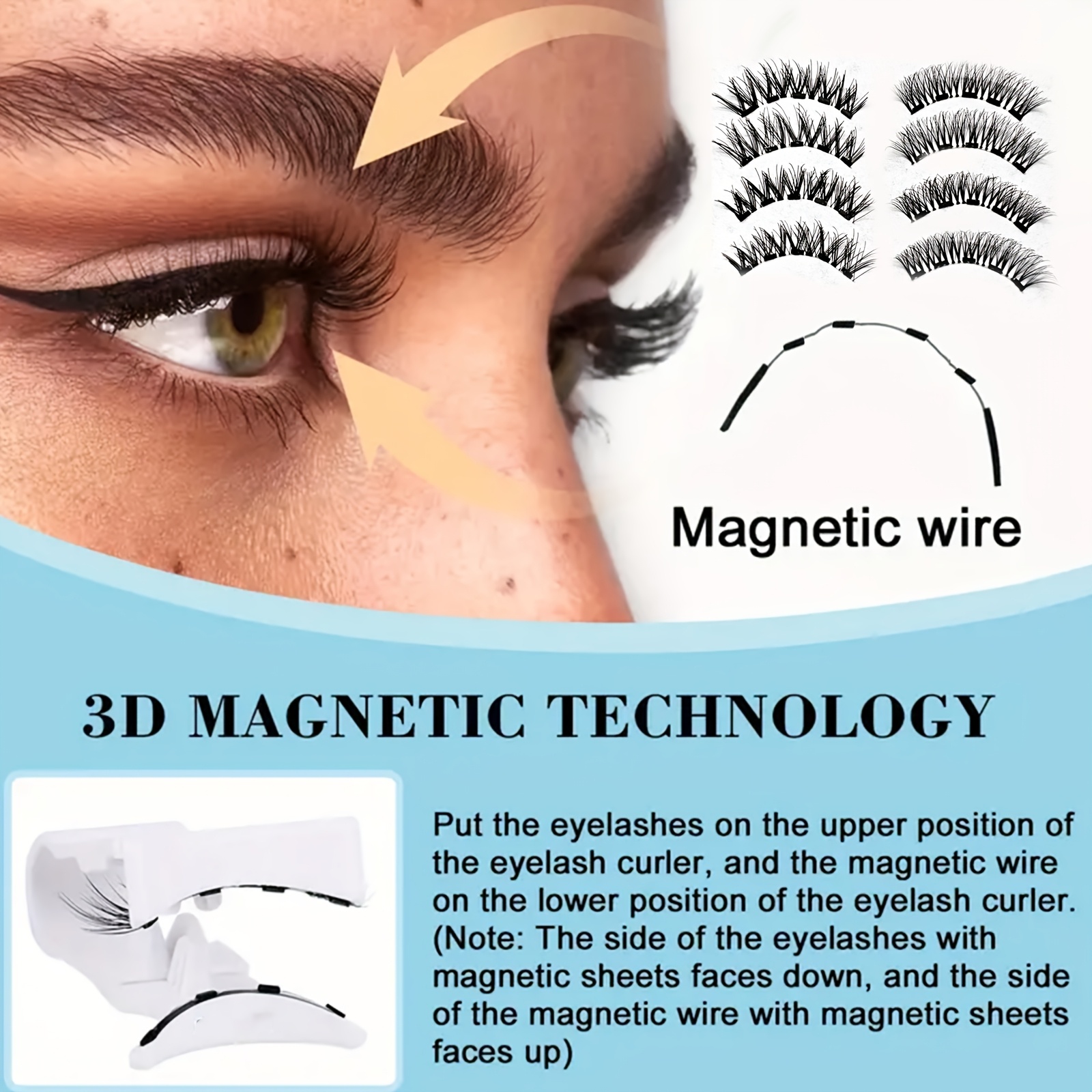 3d eyelashes 7 times magnetic magnets reusable daily wear no needed long without worries details 4