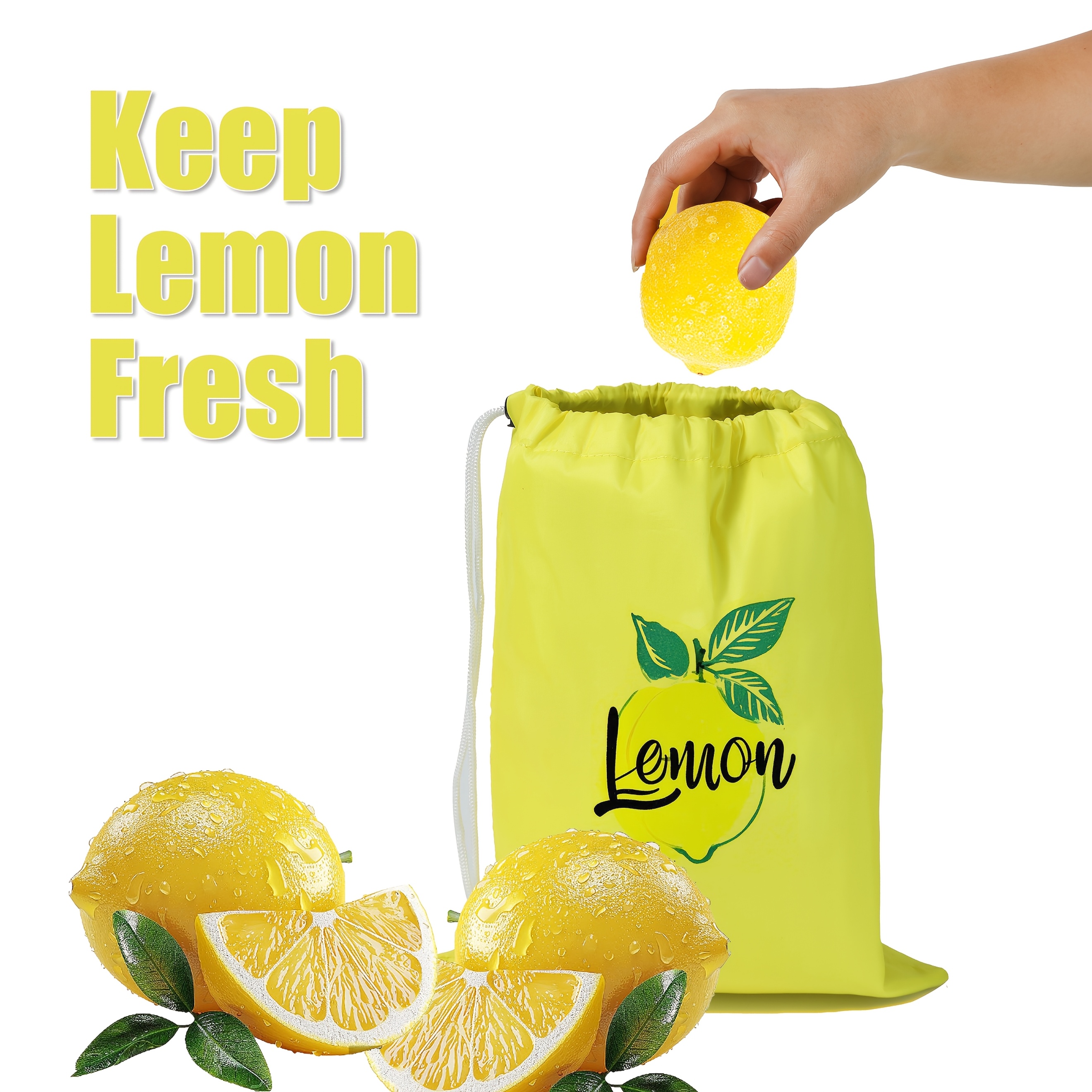 

1pc Oxford Cloth Lemon Storage Bag - Foldable, , Washable, Space-saving Design For And Fruits, Easy To Clean, Long- Use - Kitchen Essential