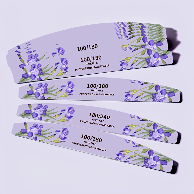 Image of Professional Nail Art Tools: 12pcs Of Thickened Nail Files, Thin And Washable, Featuring 100/180 And 180/240 Gravel Options ，for Toenail& Foot Clean